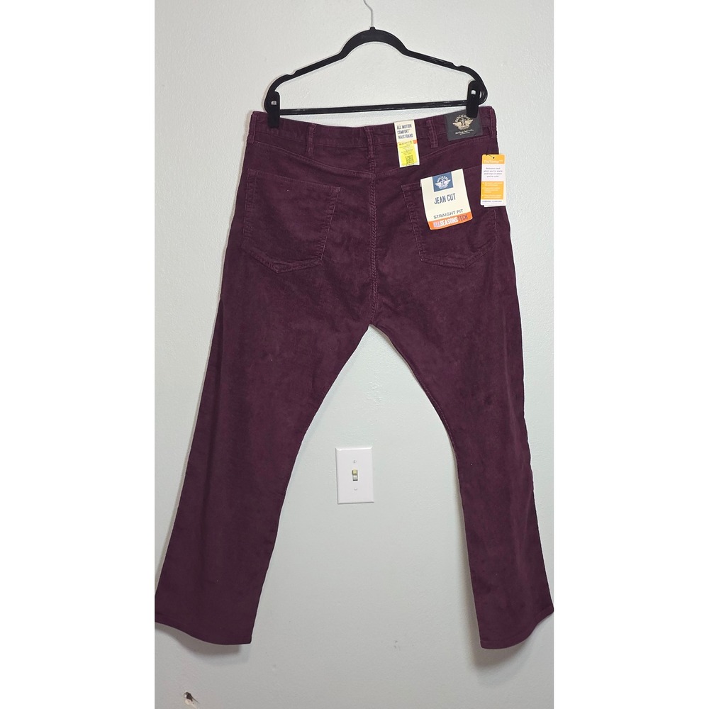 Dockers Men Burgundy Corduroy Jean Cut Straight Fit All Seasons Tech Pants 40x30